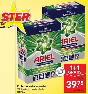 Promoties Professioneel waspoeder - Ariel - Geldig van 17/07/2019 tot 30/07/2019 bij Makro