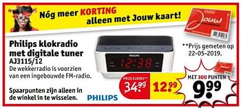 Promoties Philips klokradio met digitale tuner - Philips - Geldig van 09/07/2019 tot 21/07/2019 bij Kruidvat