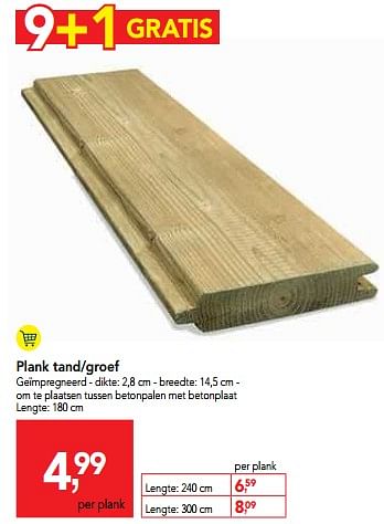 Promotions Plank tand-groef - Produit maison - Makro - Valide de 17/07/2019 à 30/07/2019 chez Makro