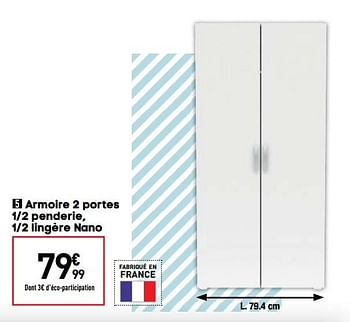 Promotion Conforama Armoire 2 Portes 1 2 Penderie 1 2 Lingere Nano Produit Maison Conforama Meubles Valide Jusqua 4 Promobutler