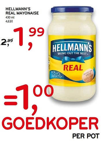 Promoties Hellmann`s real mayonaise - Hellmann's - Geldig van 10/07/2019 tot 23/07/2019 bij C&B