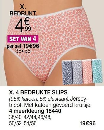 Promoties 4 bedrukte slips - Huismerk - Damart - Geldig van 03/07/2019 tot 31/07/2019 bij Damart