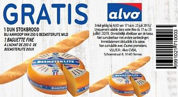 Promotions Gratis 1 baguette fine - Produit maison - Alvo - Valide de 17/07/2019 à 23/07/2019 chez Alvo