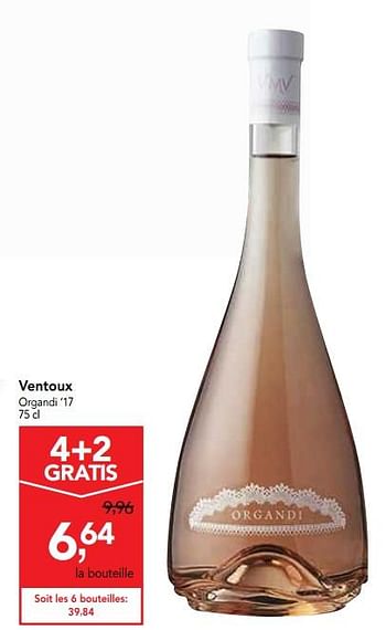 Promoties Ventoux organdi `17 - Rosé wijnen - Geldig van 17/07/2019 tot 30/07/2019 bij Makro