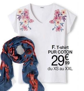 Promotions T-shirt pur coton - Produit Maison - Damart - Valide de 03/07/2019 à 31/07/2019 chez Damart