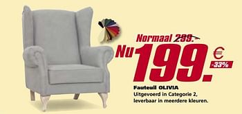 Promoties Fauteuil olivia - Huismerk - Seats and Sofas - Geldig van 22/07/2019 tot 31/07/2019 bij Seats and Sofas