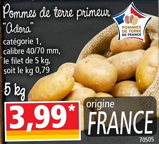 Promotions Pommes de terre primeur adora - Produit Maison - Norma - Valide de 17/07/2019 à 23/07/2019 chez Norma