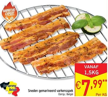 Promoties Sneden gemarineerd varkensspek - Huismerk - Intermarche - Geldig van 16/07/2019 tot 21/07/2019 bij Intermarche