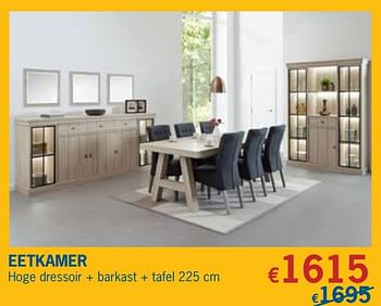 Promotions Eetkamer hoge dressoir + barkast + tafel - Produit maison - De Prijzenklopper - Valide de 01/07/2019 à 31/07/2019 chez Le Casse Prix