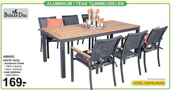 litteken Rennen Inspiratie Bois le Duc Aluminium - teak tuinmeubelen amaro grote tafel - Promotie bij  Van Cranenbroek