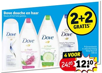 Promoties Dove douche en haar douche indulg deep nourish - Dove - Geldig van 16/07/2019 tot 21/07/2019 bij Kruidvat