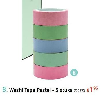 Promoties Washi tape pastel - 5 stuks - Huismerk - Dreamland - Geldig van 25/07/2019 tot 04/09/2019 bij Dreamland