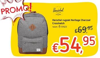 Promoties Herschel rugzak heritage charcoal crosshatch - Herschel - Geldig van 25/07/2019 tot 04/09/2019 bij Dreamland