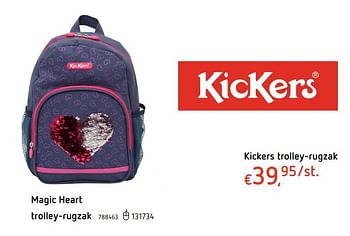 Promoties Kickers trolley-rugzak magic heart - Kickers - Geldig van 25/07/2019 tot 04/09/2019 bij Dreamland
