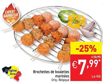 Promotions Brochettes de boulettes marinées - Produit maison - Intermarche - Valide de 16/07/2019 à 21/07/2019 chez Intermarche