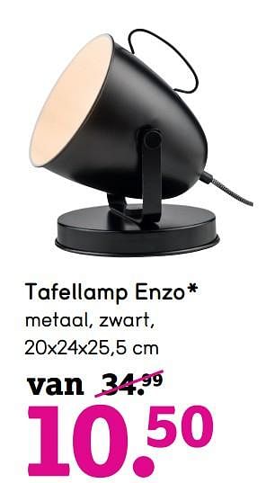 Promoties Tafellamp enzo - Huismerk - Leen Bakker - Geldig van 15/07/2019 tot 31/07/2019 bij Leen Bakker
