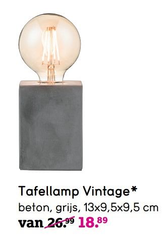 Promoties Tafellamp vintage - Huismerk - Leen Bakker - Geldig van 15/07/2019 tot 31/07/2019 bij Leen Bakker