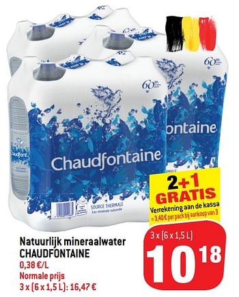 Promoties Natuurlijk mineraalwater chaudfontaine - Chaudfontaine - Geldig van 17/07/2019 tot 23/07/2019 bij Match