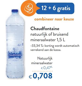 Promoties Chaudfontaine natuurlijk mineraalwater - Chaudfontaine - Geldig van 17/07/2019 tot 30/07/2019 bij OKay