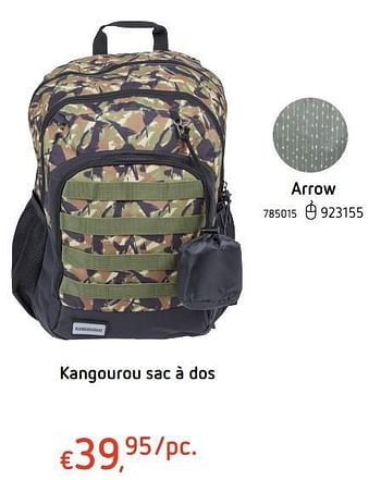 Promoties Kangourou sac à dos arrow - Kangourou - Geldig van 25/07/2019 tot 04/09/2019 bij Dreamland