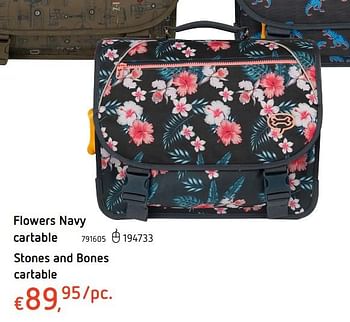 Promotions Stones and bones cartable flowers navy cartable - Stones and Bones - Valide de 25/07/2019 à 04/09/2019 chez Dreamland