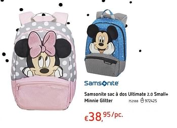 Promotions Samsonite sac à dos ultimate 2.0 small+ minnie glitter - Samsonite - Valide de 25/07/2019 à 04/09/2019 chez Dreamland