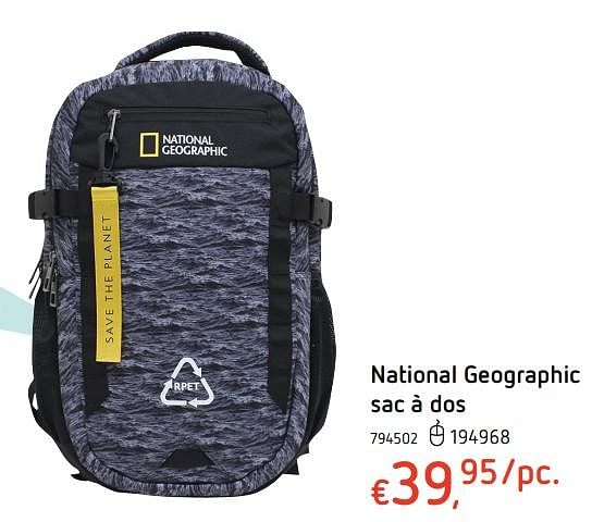 National Geographic National geographic sac dos En promotion