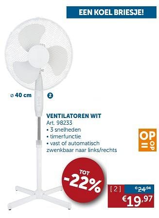 Promoties Ventilatoren wit - Huismerk - Zelfbouwmarkt - Geldig van 23/07/2019 tot 19/08/2019 bij Zelfbouwmarkt