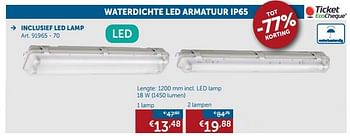 Promotions Waterdichte led armatuur 1 lamp - Produit maison - Zelfbouwmarkt - Valide de 23/07/2019 à 19/08/2019 chez Zelfbouwmarkt