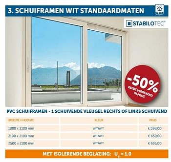 Promoties Schuiframen wit standaardmaten -50% - Huismerk - Zelfbouwmarkt - Geldig van 23/07/2019 tot 19/08/2019 bij Zelfbouwmarkt