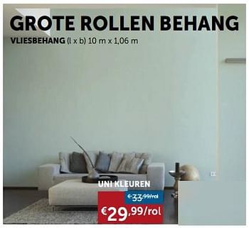 Promoties Vliesbehang uni kleuren - Huismerk - Zelfbouwmarkt - Geldig van 23/07/2019 tot 19/08/2019 bij Zelfbouwmarkt
