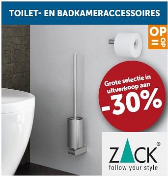 Promoties Toilet- en badkameraccessoires -30% - Zack - Geldig van 23/07/2019 tot 19/08/2019 bij Zelfbouwmarkt