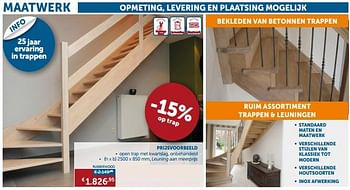 Promoties Open trap met kwartslag, onbehandeld rubberwood - Huismerk - Zelfbouwmarkt - Geldig van 23/07/2019 tot 19/08/2019 bij Zelfbouwmarkt