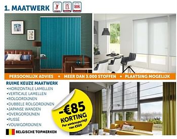 Promoties Raamdecoratie -€85 korting per aankoopschijf van €500 - Huismerk - Zelfbouwmarkt - Geldig van 23/07/2019 tot 19/08/2019 bij Zelfbouwmarkt