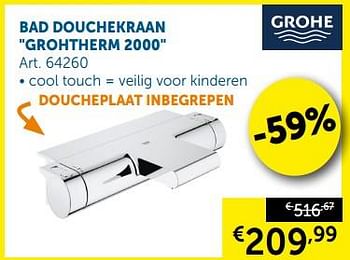 Promoties Bad douchekraan grohtherm 2000 - Grohe - Geldig van 23/07/2019 tot 19/08/2019 bij Zelfbouwmarkt