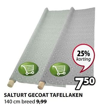 Promoties Salturt gecoat tafellaken - Huismerk - Jysk - Geldig van 15/07/2019 tot 31/07/2019 bij Jysk