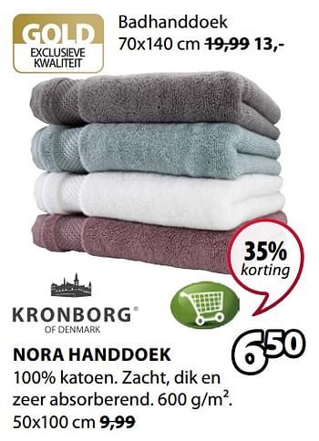 Promoties Nora handdoek - Kronborg - Geldig van 15/07/2019 tot 31/07/2019 bij Jysk