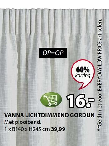 Promotions Vanna lichtdimmend gordijn - Produit Maison - Jysk - Valide de 15/07/2019 à 31/07/2019 chez Jysk