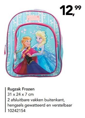 Promoties Rugzak frozen - Disney  Frozen - Geldig van 19/07/2019 tot 08/09/2019 bij Bristol