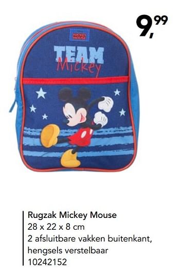 Promoties Rugzak mickey mouse - Mickey Mouse - Geldig van 19/07/2019 tot 08/09/2019 bij Bristol