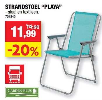 Promoties Strandstoel playa - Garden Plus  - Geldig van 17/07/2019 tot 28/07/2019 bij Hubo