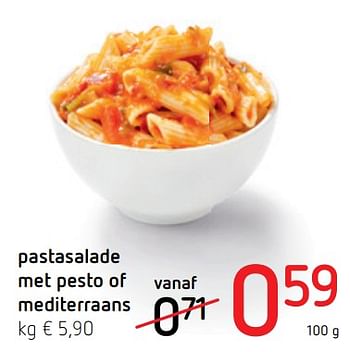 Promotions Pastasalade met pesto of mediterraans - Produit Maison - Spar Retail - Valide de 18/07/2019 à 31/07/2019 chez Spar (Colruytgroup)