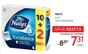 Promoties Nalys  just 1 zacht toiletpapier - Nalys - Geldig van 18/07/2019 tot 31/07/2019 bij Spar (Colruytgroup)