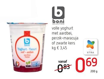 Promoties Volle yoghurt met aardbei, perzik-maracuja of zwarte kers - Boni - Geldig van 18/07/2019 tot 31/07/2019 bij Spar (Colruytgroup)