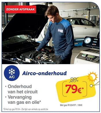 Promoties Airco-onderhoud - Huismerk - Auto 5  - Geldig van 11/07/2019 tot 18/08/2019 bij Auto 5