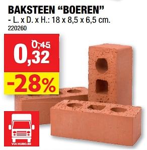Promoties Baksteen boeren - Merk onbekend - Geldig van 17/07/2019 tot 28/07/2019 bij Hubo