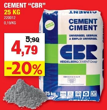 Promotions Cement cbr - CBR - Valide de 17/07/2019 à 28/07/2019 chez Hubo