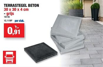 Promoties Terrastegel beton grijs - Merk onbekend - Geldig van 17/07/2019 tot 28/07/2019 bij Hubo