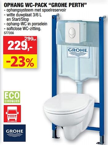 Promotions Ophang wc packs grohe perth - Grohe - Valide de 17/07/2019 à 28/07/2019 chez Hubo