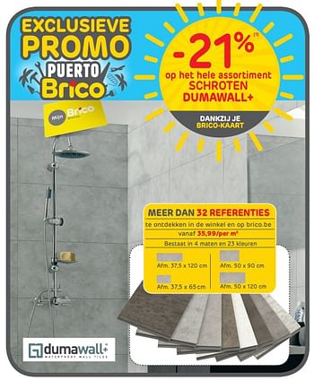 Promotions -21% op het hele assortiment schroten dumawall+ - Dumawall - Valide de 23/07/2019 à 05/08/2019 chez Brico